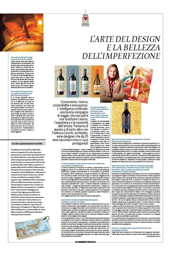 Larte del design e la bellezza dellimperfezione corriere vinicolo 2025 About - Federica Cecchi - Wine Design, Marketing & Communication